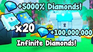 Getting Infinite Diamonds With 5000% Diamonds Method In Pet Simulator 99!