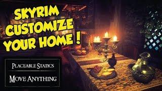 Skyrim HOW TO FULLY CUSTOMIZE YOUR HOME! (Placeable Statics Mod)