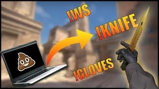 TURNING AN OLD LAPTOP INTO A CSGO SERVER W/ SKINS ( !WS !GLOVES !KNIFE )  - TUTORIAL AND SHOWCASE