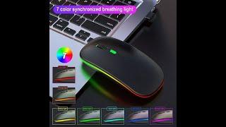 Wireless Mouse 2.4G Bluetooth Mouse Rechargeable Silent Mouse USB & Type-c Receiver Dual Mode