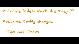 Postgres configuration tips and tricks - Include_dir , precedence ,.. #postgresql  #postgres