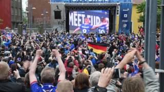 Euro 2016 - Iceland scores 1-0 against Hungary, celebrations at Ingólfstorg, Iceland.