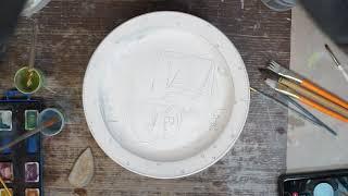 How to Paint Bisque Plates Using Underglaze