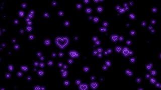 PurpleNeon Light Hearts Flying Heart Background Video Loop | Animated Background | Wallpaper Heart