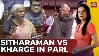 Samvidhan Debate: Fiery Faceoff In Rajya Sabha Between Nirmala Sitharaman And Mallikarjun Kharge