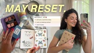 MONTHLY RESET ROUTINE | april recap, setting new goals for may, reading recap, + current favorites