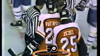 May 14, 1985 Ed Hospodar Decked by Peter Stasny Philadelphia Flyers vs Quebec Nordiques