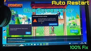 BlueStacks blue screen fix || installation Time Blue Screen Error and Pc Auto Restart ️ 100%Fix 
