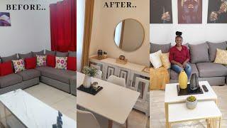 LIVING & DINNING ROOM MAKEOVER  on A Budget // Rental Home