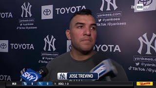 Jose Trevino discusses Luis Gil's outing against Reds