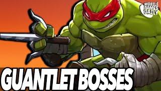 TMNT SPLINTERED FATE All Gauntlet Boss Battles - LeatherHead, Karai, Bebop, Rocksteady, Shredder