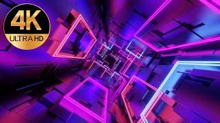 10 hour TV 4k Square Brick Tunnel fast moving Metallic Color Relaxing abstract Video Background loop