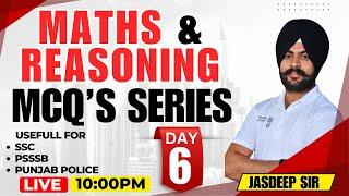 Maths & Reasoning  | Mcq's Series | 10:00 PM | For All Competitive Exams, Master Cadre, Ett Cadre