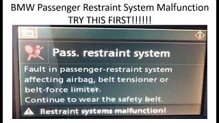 BMW Passenger Restraint System Malfunction: Try This First Before Taking To The Mechanic Or Dealer