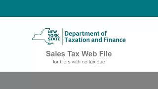 Sales Tax Web File Demonstration for Filers with No Tax Due