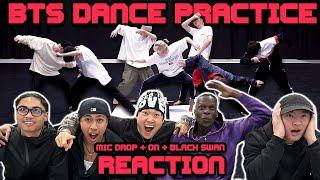 WE WATCH 3 DIFFERENT BTS DANCE PRACTICES |  MIC DROP + ON + BLACK SWAN