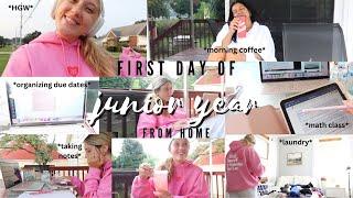 first day of junior year (online) college vlog *very realistic*