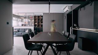 Inside A Dark Minimalist 5-Room HDB With A Truly Unusual Layout