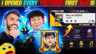 I OPENED EVERY YOUTUBER FIRST BANNED ID BY GLITCH || Reason Behind The BAN - FREE FIRE 