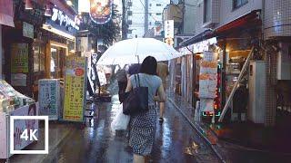 Walking in the Rain Tokyo, Japan (Relaxing Binaural Thunderstorm Sounds for Sleep) 4k ASMR