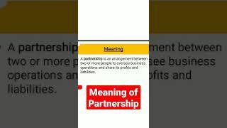 Meaning of Partnership #short #mycommerceinfo #commerce