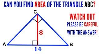 Can you find area of the Triangle ABC? | (Justify your answer) | #math #maths | #geometry