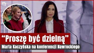 Marta Kaczyńska zaskoczyła na konferencji Nawrockiego. Zwróciła się do jego żony | Gazeta.pl