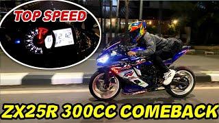 TOP SPEED ZX25R 300CC TEMBUS 212 KM/JAM++GAS BELUM MENTOK