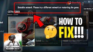 HOW TO FIX BGMI Unstable network Please try a different network or restarting game Problem Solved