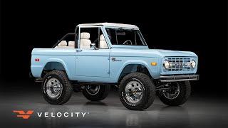 Vintage Ford Broncos | 1975 Wind Blue Signature Series Bronco by Velocity