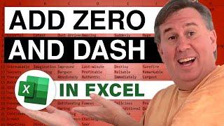 Excel - Formula to Maybe Add Zero Prefix and Dash Suffix - Excel - Episode 1554