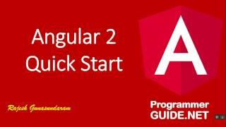 Angular 2 Quick Start Tutorial for Beginners