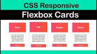 Css Flexbox Responsive Cards | Css Div Contianer | Html Css Cards