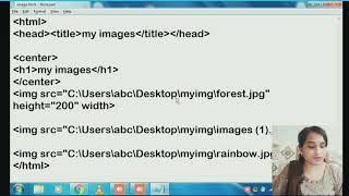 How to insert image in HTML web page|set height & width of images |use of marquee tag