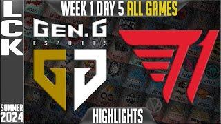 GEN vs T1 Highlights ALL GAMES | LCK Summer 2024 W1D5 | Gen.G vs T1 Week 1 Day 5