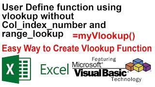 How to create User Function using VLOOKUP function in Excel VBA