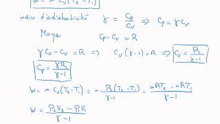 Application du Premier Principe aux transformations gaz parfait - Adiabatique réversible