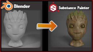 Baby Groot Sculpt (Blender+Substance Painter)