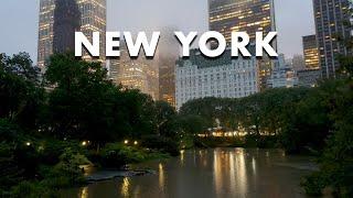 New York City Walking Tour [4K] Central Park Heavy Rain & Flash Flooding