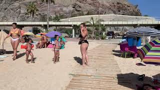 Gran Canaria Playa de Amadores Beach Life on a Lovely Sunny Day 