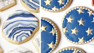 Decorated Cookie Ideas With Blue Icing | Satisfying Cookie Decorating