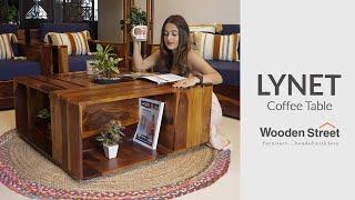 Latest Coffee Table Design 2023 | Lynet Coffee Table (Honey Finish) by Wooden Street