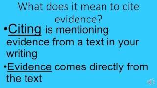 Citing evidence