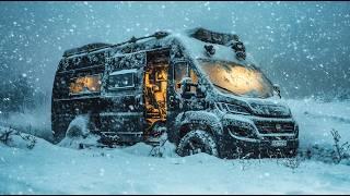 Surviving my 1st Winter of Extreme Van Life, Blizzard, Snow Storm Camping, Freezing Cold, Snowfall