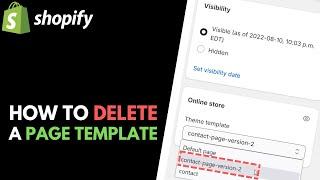 Shopify: How to Delete a Custom Page Template