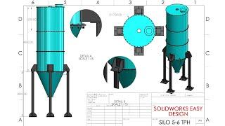 Solidworks Tutorial # 219 How Design a Industrials Silo in Sheet Metal  by SW Easy Design