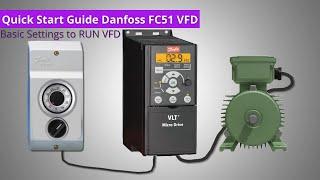 How to run motor with VFD via Potentiometer and Selector Switch Quick VLT Micro Drive FC 51-Danfoss