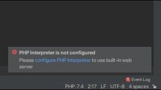 PHP interpreter in not configured