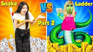 We Played Snakes & Ladder in Real Life!! With *Extreme Dares* Part 2