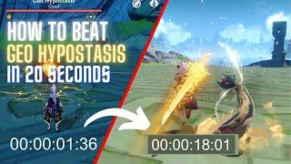 The Fastest way to Beat Geo Hypostasis (UNDER 20 Seconds) | Genshin Impact Ultimate Guide